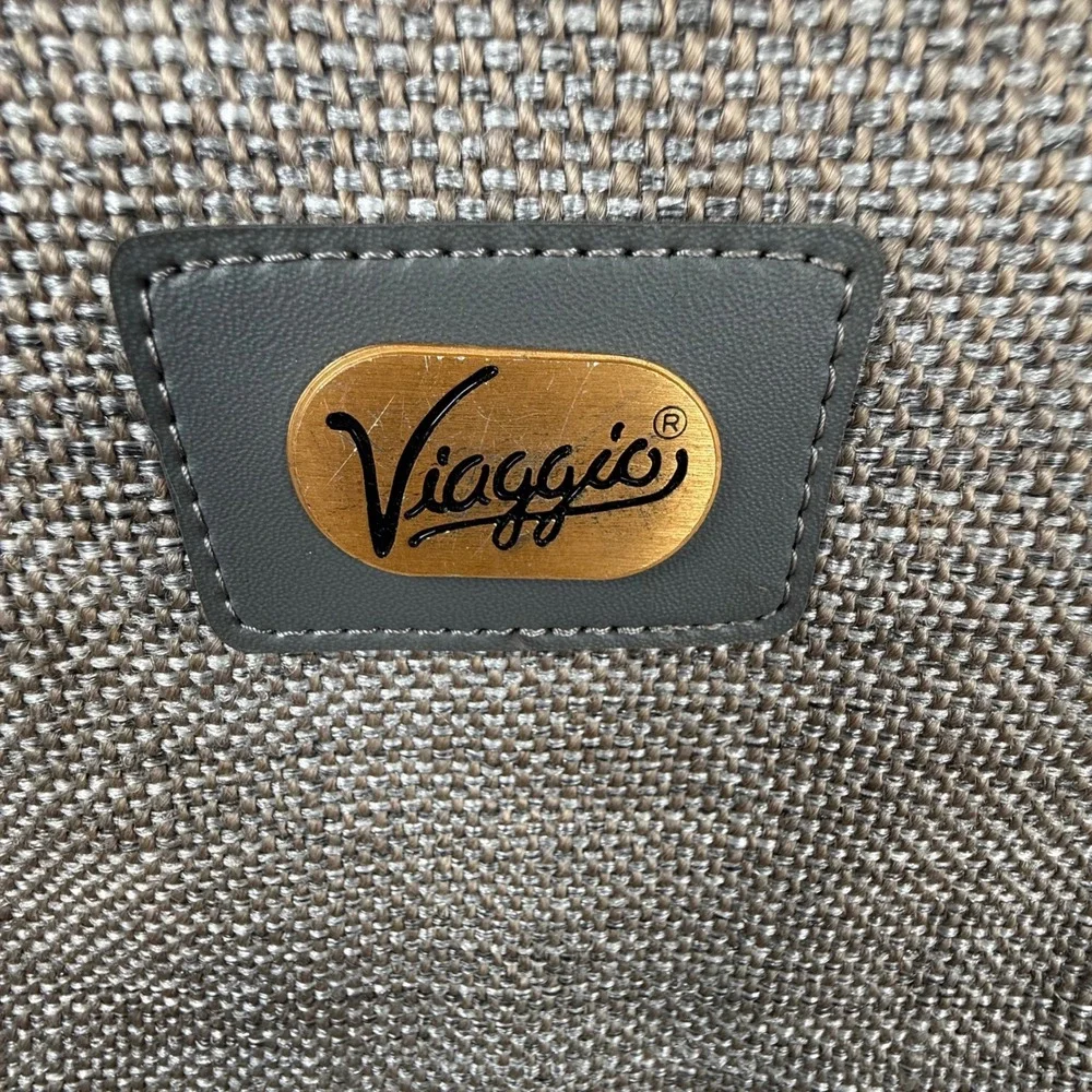 Viaggio Garment Bag Gray Tweed Travel Suit Carrier Shoulder Strap Professional